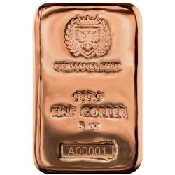 Copper bar 5 oz Germania Mint .9999 Cu