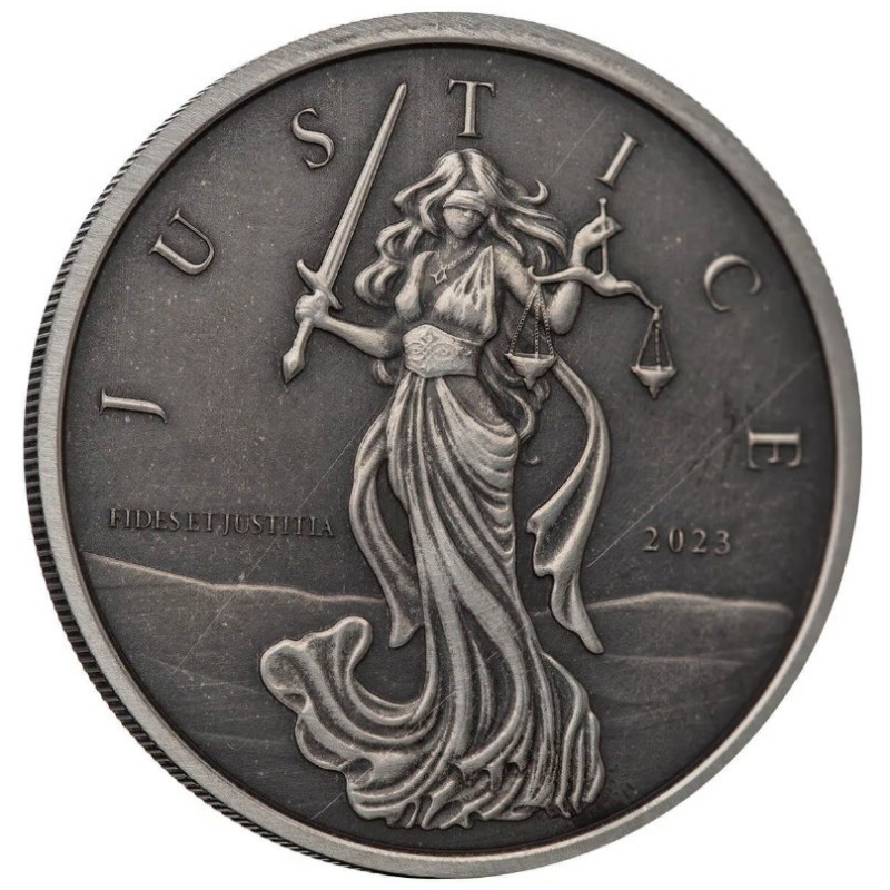 1 oz Lady Justice 2023 Antique Gibraltar Ag ST
