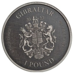 1 oz Lady Justice 2023 Antique Gibraltar Ag ST