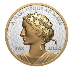 5 oz Kanada Peace dollar 2024 PROOF UHR gilded