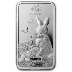 silver bar 1/2 oz Lunar Rabbit 2023 .999 Ag