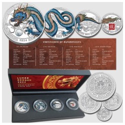 Silver Year of the Dragon Fractional Set NIUE 2024