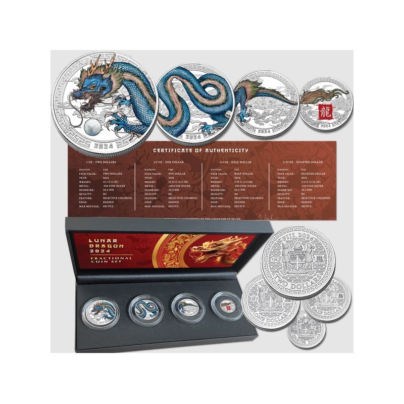Silver Year of the Dragon Fractional Set NIUE 2024