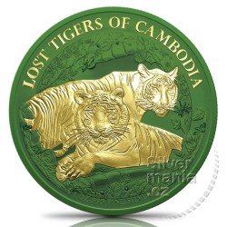 1 oz ANIMAL PREDATORS - TIGERS gilded metal colors 2024 (3.)