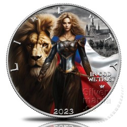 1 oz Bohemia and the Lion US Eagle 2023 color, in box