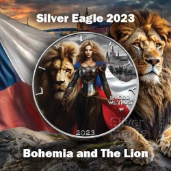 1 oz Bohemia and the Lion US Eagle 2023 color, in box