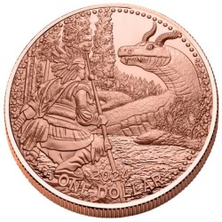 copper coin 5 oz Mesa Grande Horned Serpent 2024 reverse PROOF