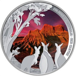 1 oz Barvy Austrálie: Red center 2024 NIUE Proof