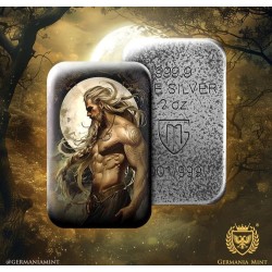 stříbrná cihlička 2 oz Gods: Baldur Germania Mint číslovaná