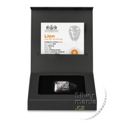 stříbrná cihlička 2 oz Lion The big five 2024 antik+kolorovaná