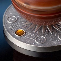 2 oz Solar System: MARS GHANA 2024 stříbrná mince s karneolem