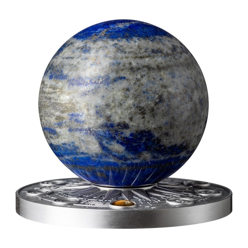 2 oz Solar System: ZEMĚ GHANA 2024 stříbrná mince s Lazuritem