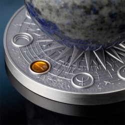 2 oz Solar System: ZEMĚ GHANA 2024 stříbrná mince s Lazuritem