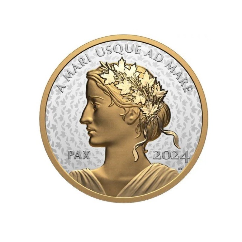 1 oz Kanada Peace dollar 2024 PROOF UHR gilded HM