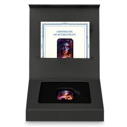 silver cast bar 2 oz Dia de los Muertos 2024 color/antiq