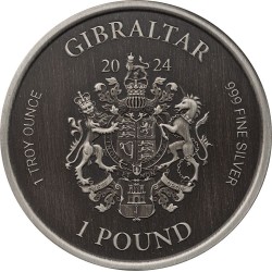 1 oz Lady Justice Gibraltar 2024 Antique