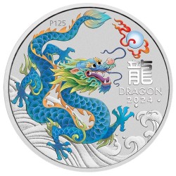 1 oz Lunar III Year of the Dragon Teal Dragon - Rok draka 2024 v blistru HM