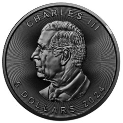 1 oz Maple leaf - Night Rider 2024 Black Ruthenium + coloured HM