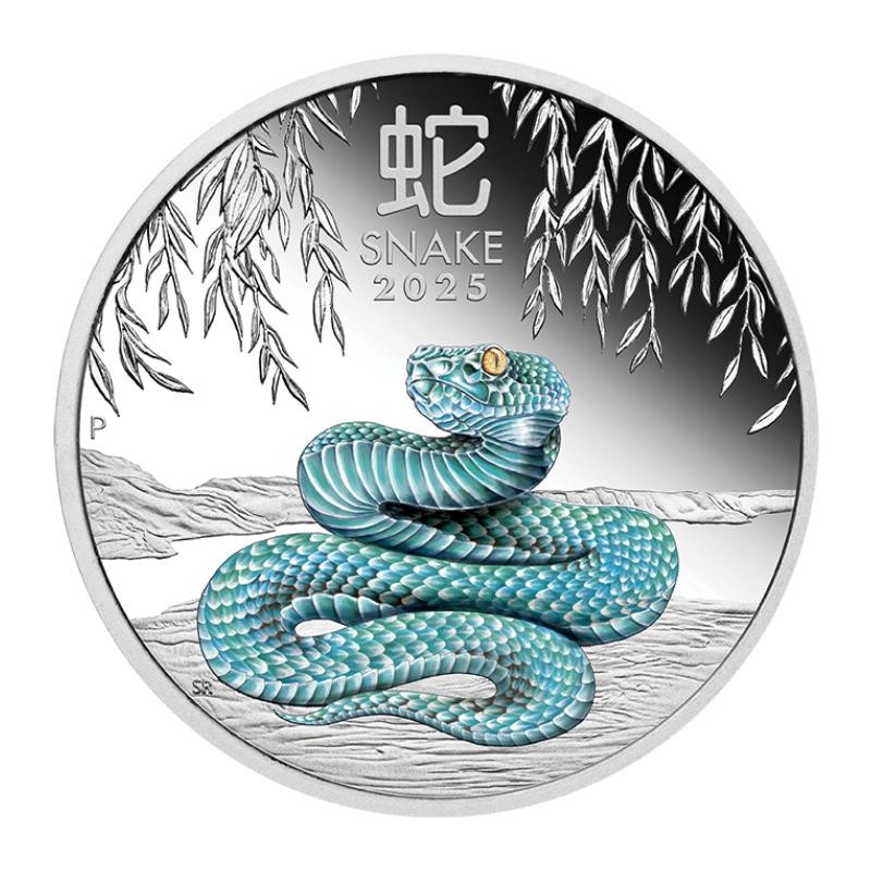 1 oz Lunar III Snake (Rok hada) 2025 PROOF kolorovaná Perth Mint 1 dollar HM