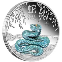 1 oz Lunar III Snake (Rok hada) 2025 PROOF kolorovaná Perth Mint 1 dollar HM