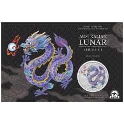 1 oz Lunar III Year of the Dragon LILAC Dragon - Rok draka 2024 v blistru HM