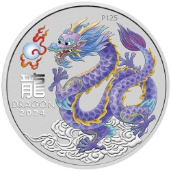 1 oz Lunar III -  Year of the Dragon LILAC Dragon 2024 in blister HM
