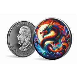 1 oz Dragon of Luck Maple Leaf 2024 Ag colored