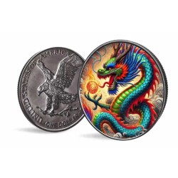 1 oz Dragon of Light American Eagle 2024 Ag kolorovaná