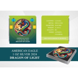 1 oz Dragon of Light American Eagle 2024 Ag kolorovaná