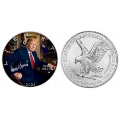 1 oz American Eagle TRUMP IS BACK  2024 BU kolorovaná