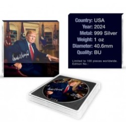 1 oz American Eagle TRUMP IS BACK  2024 BU kolorovaná