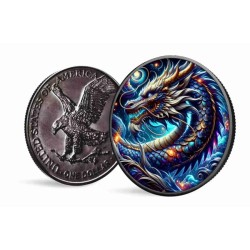 1 oz Dragon of Ice American Eagle 2024 Ag kolorovaná HM