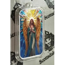 stříbrná cihlička 1 oz Betlémská andělská hvězda 2024 Proof-like kolorovaná