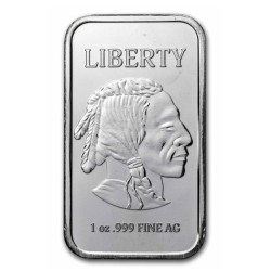 stříbrná cihlička 1 oz Buffalo .999Ag