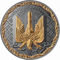 1 oz The Wings of freedom United Crypto States 2025 PROOF HOLO 0.00001 Bitcoin