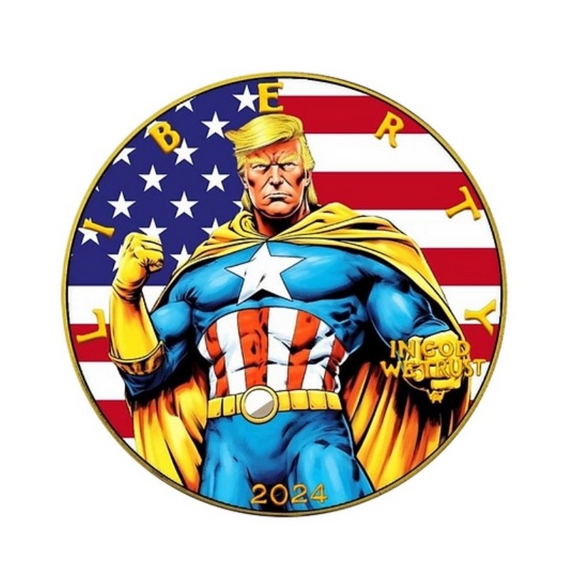 1 oz American Eagle CAPTAIN TRUMP 2024 BU gilded