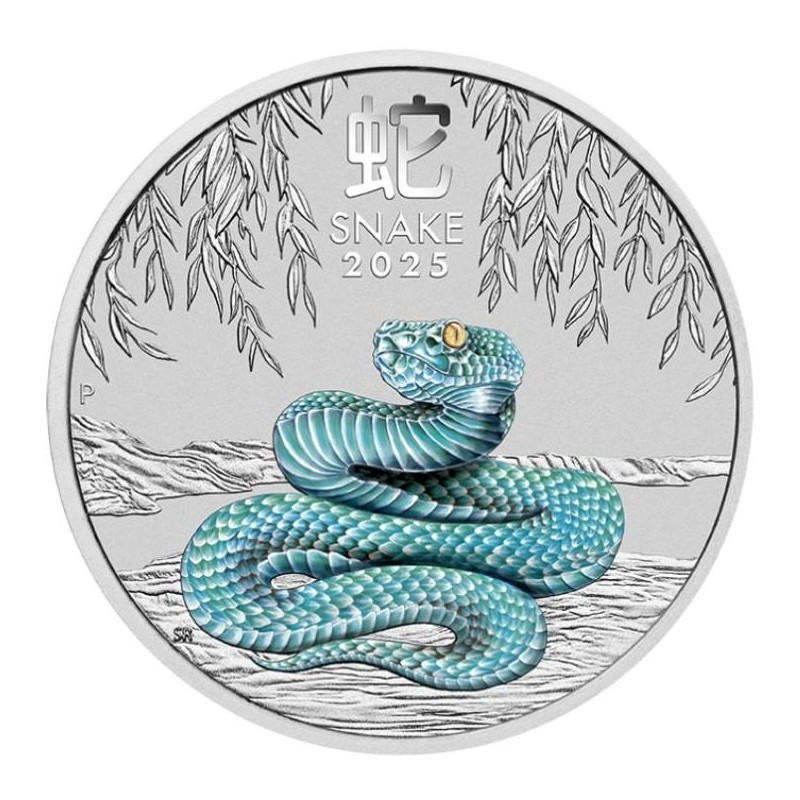1 oz Lunar III Year of the Snake - Rok hada 2025 BU barevný