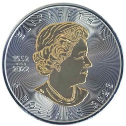 1 oz Maple leaf 2023 BU gilded Queen Elizabeth II BU HM