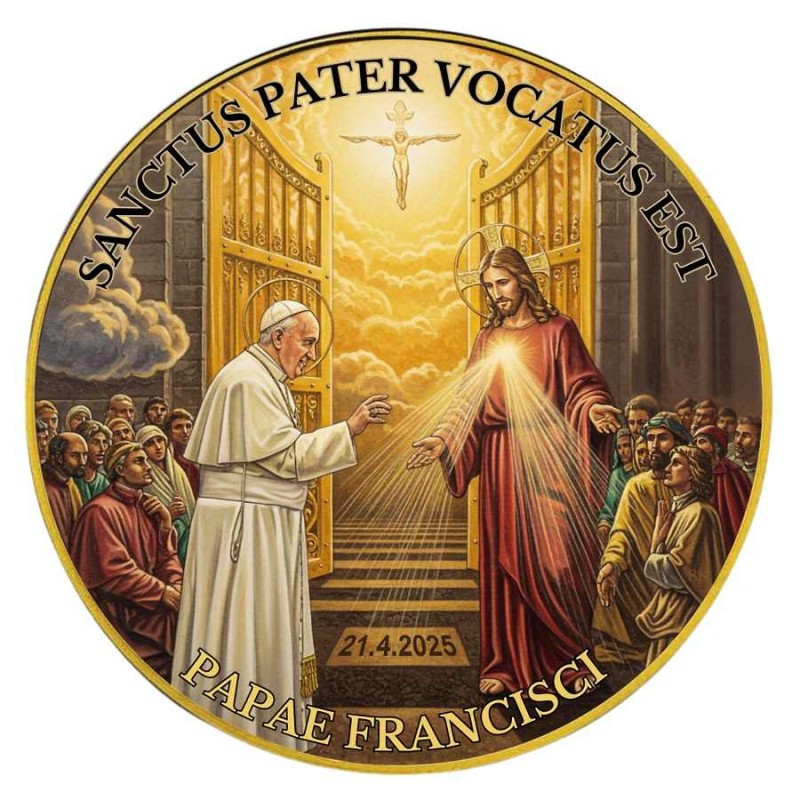 1 OZ PAPAE FRANCISCI 2025 zlacená + kolorovaná HM