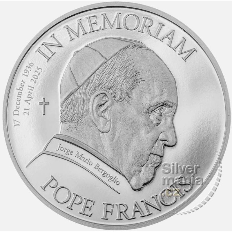 1 oz IN MEMORIAM POPE FRANCIS Cookovy ostrovy 2025 PROOF