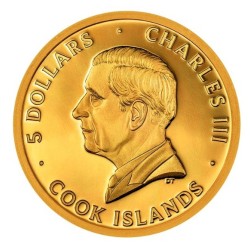 0,5 g zlatá mince In MEMORIAM Papež František Cook Islands PROOF 2025