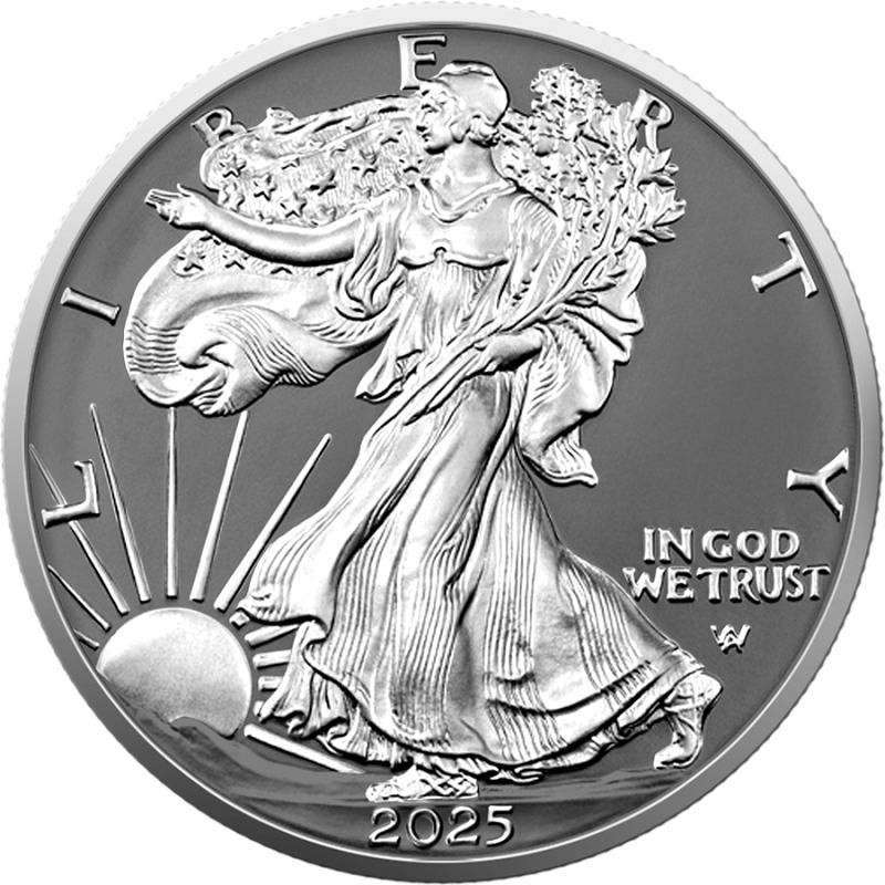 stříbrná 1 oz American Eagle 2025 Silver Ring Black Ru