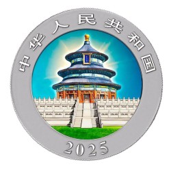 30 g stříbrná mince Čínská Panda 2025 kolorovaná