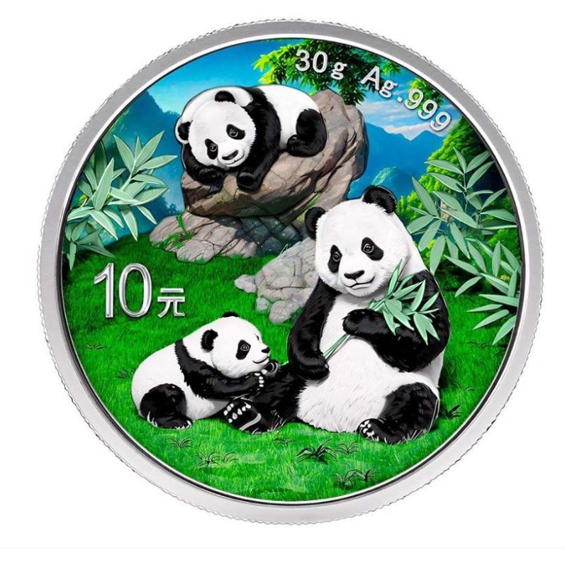 30 g stříbrná mince Čínská Panda 2025 kolorovaná