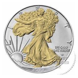 1 oz American Silver Eagle 2023 BU gilded