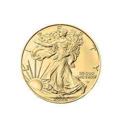 1 oz Silver American Eagle 2025 BU gilded celozlacená