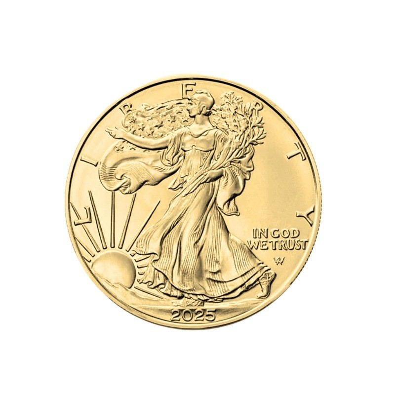 1 oz American Silver Eagle 2025 BU full gilded
