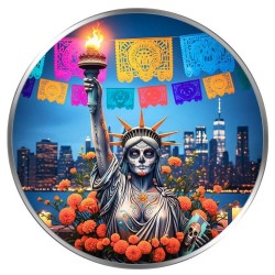 1 oz STATUE OF LIBERTY 2024 Dia de los Muertos (Famous Female)