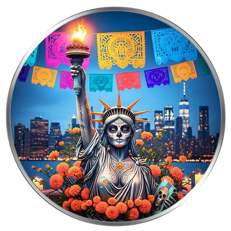 1 oz STATUE OF LIBERTY 2024 Dia de los Muertos (Famous Female)