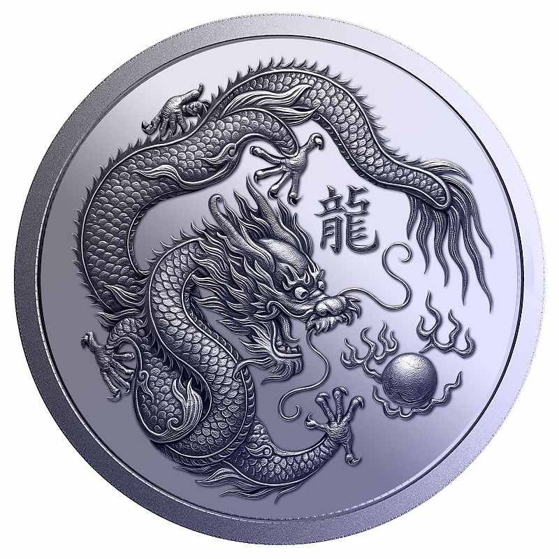 1 oz TIAN TAN DRAGON CHINA medaile 2026 Titanium BU